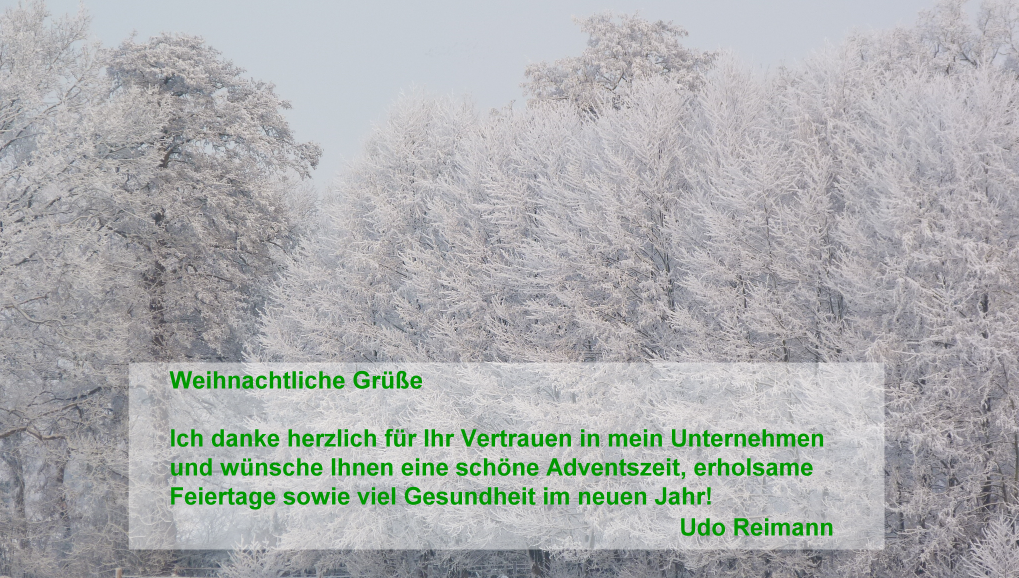 Weihnachtliche Gr&uuml;&szlig;e der Firma Udo Reimann